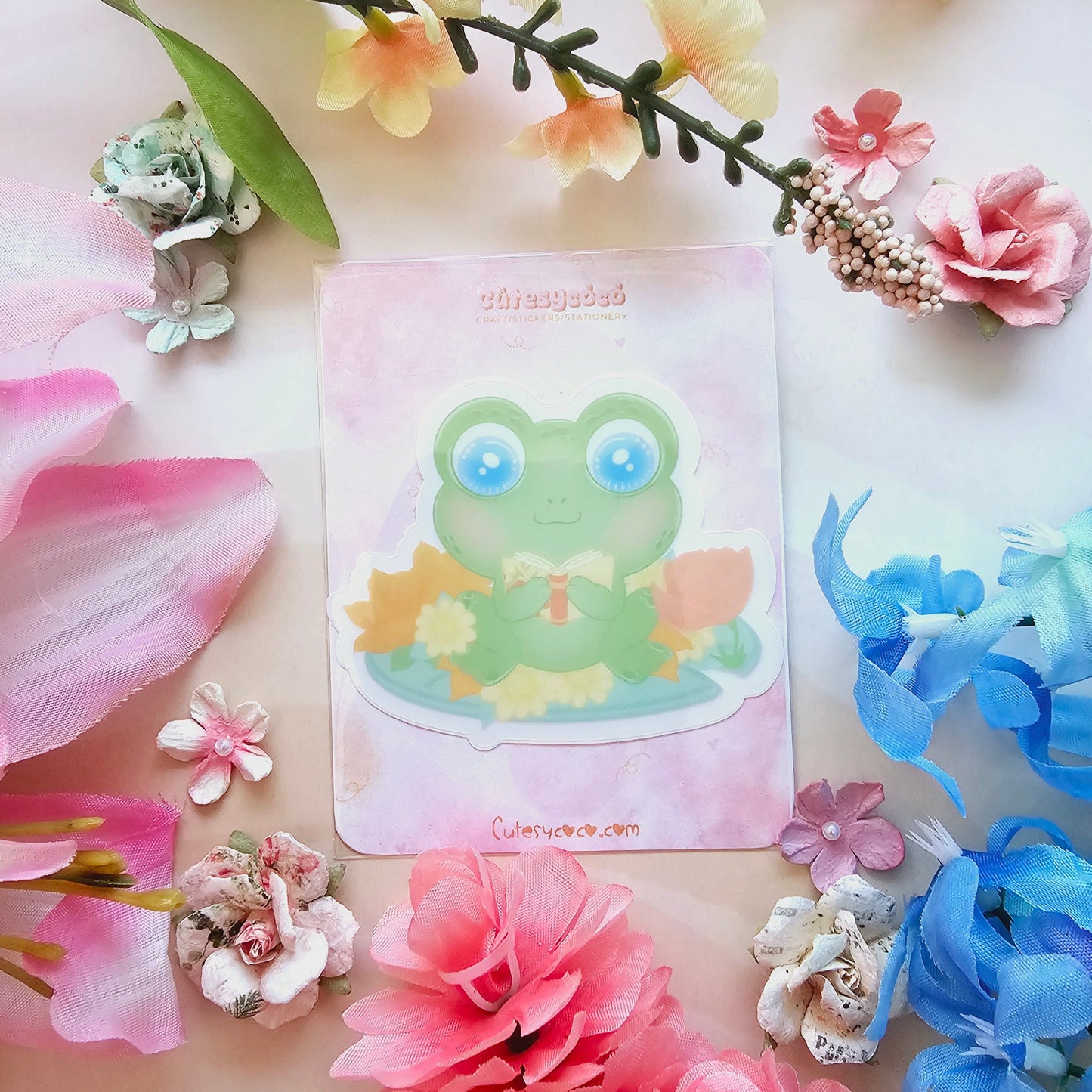 Reading Froggy Clear Sticker
