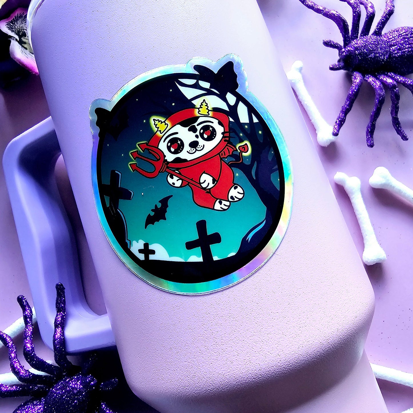 Holographic Devil Kawaii Stickers