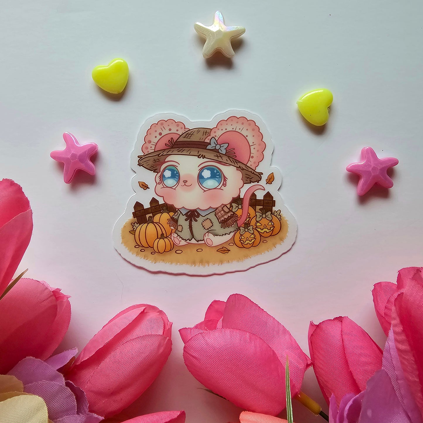 COTTON PUFF SCARECROW STICKER