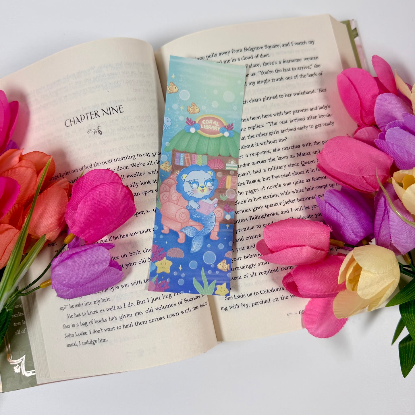 Magical Ocean Pals Bookmark Set | Cute Mermaid Bookmarks | Kawaii Reading Accessories | Double-Sided Bookmarks