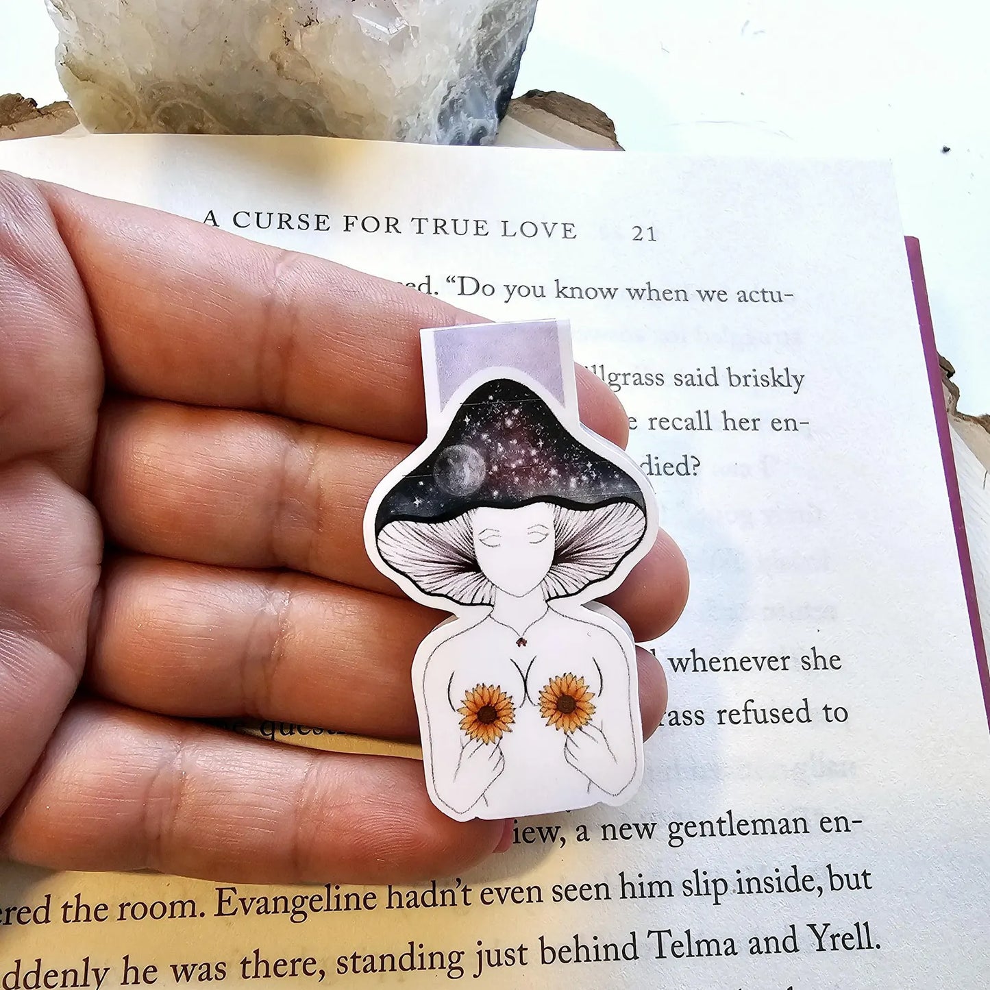Sunflower Mushroom magnetic Bookmark