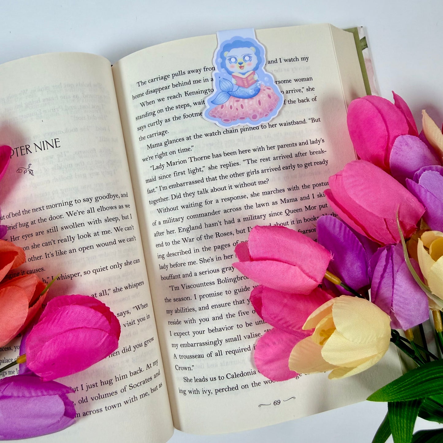 Mermaid Lion Magnetic Bookmark | Cute Ocean Book Lover Bookmark | Kawaii Mermaid Animal Bookmark | Magical Ocean Pals by CutesyCoco