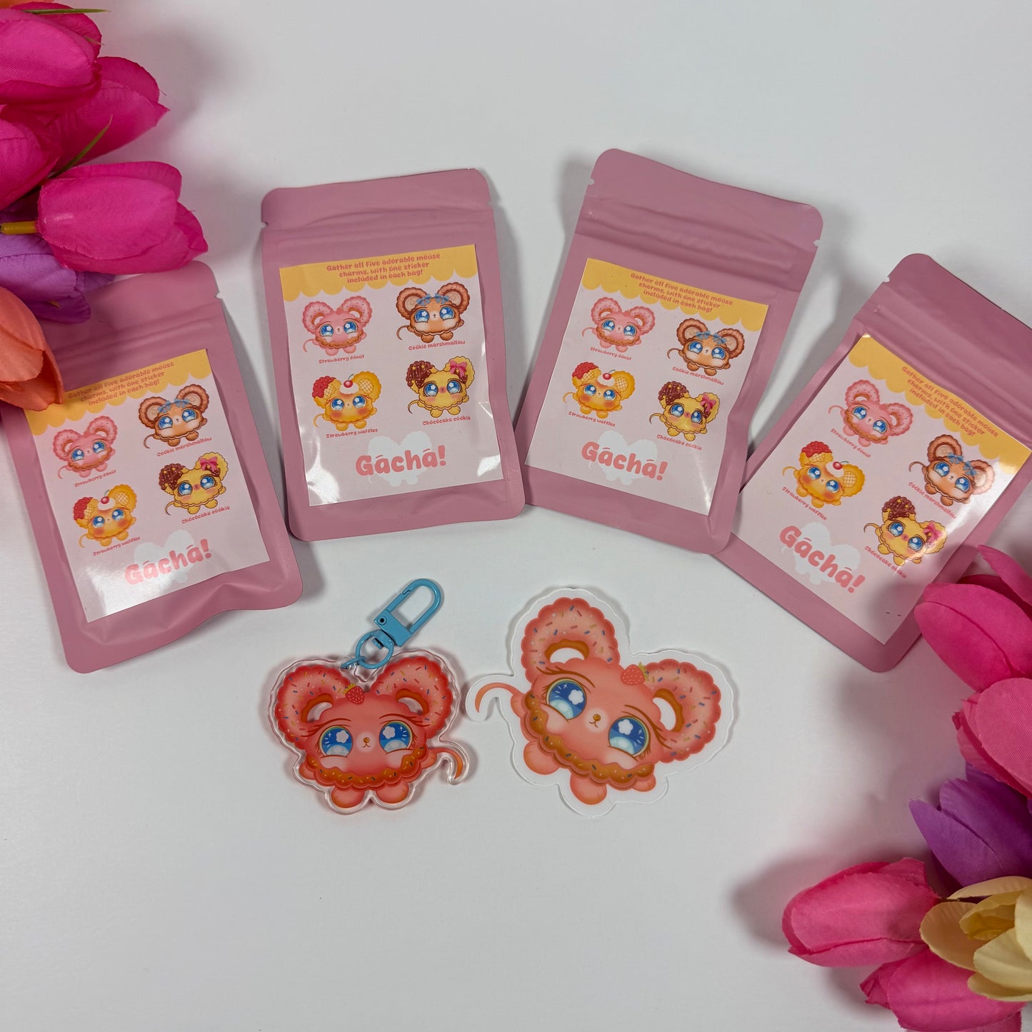 Dessert Mouse Mystery Bag | Cute Gacha Blind Bag | Handmade Waterproof Sticker Surprise | Collectible Kawaii Mouse Series