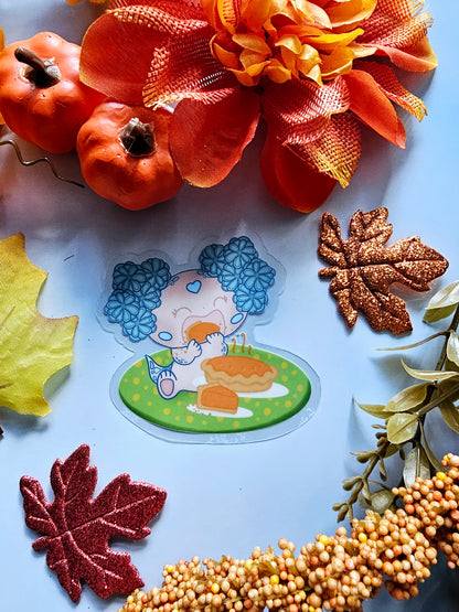 Blue eating pumpkin kawaii Sticker