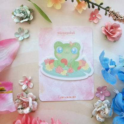 Crochet Froggy Clear Sticker