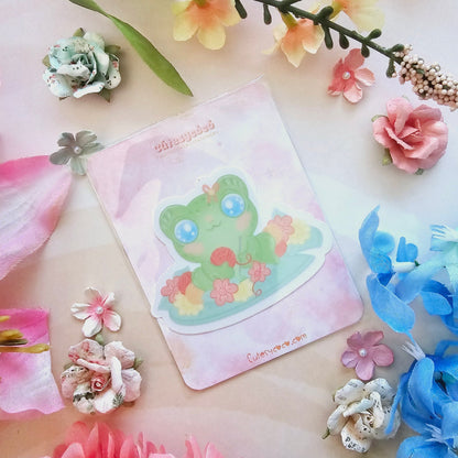 Crochet Froggy Clear Sticker