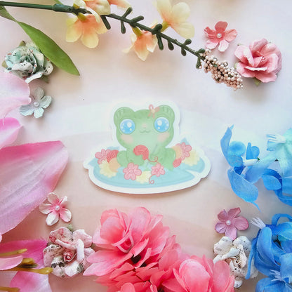 Crochet Froggy Clear Sticker
