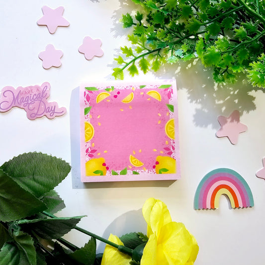 Lemon pink sticky note