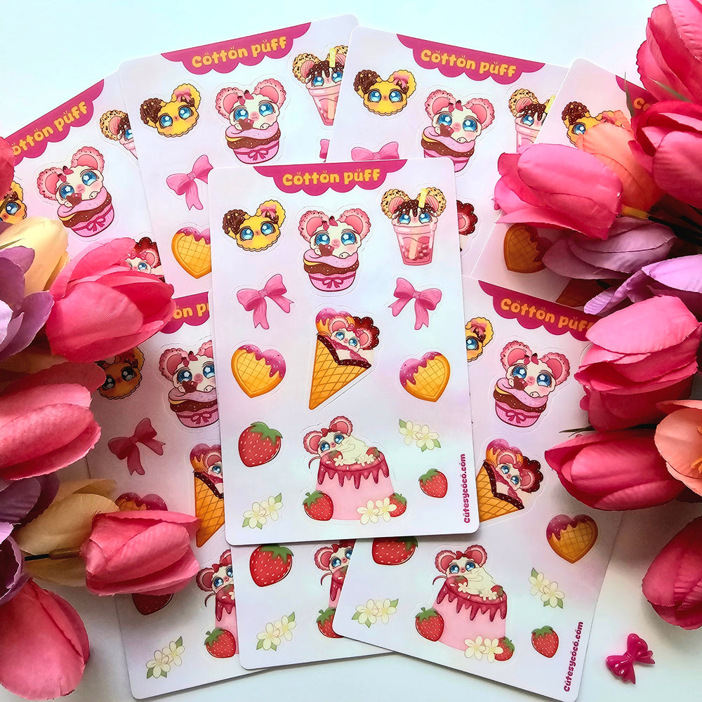 COTTON PUFF STICKER SHEET
