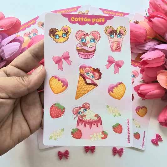 COTTON PUFF STICKER SHEET