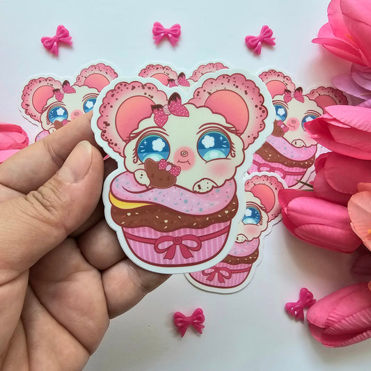 COTTON PUFF CUPCAKE STICKER