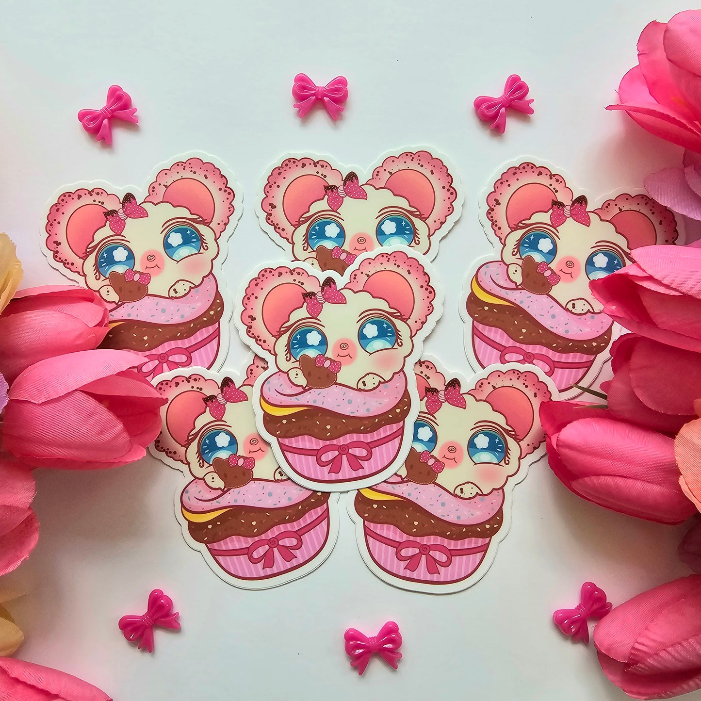 COTTON PUFF CUPCAKE STICKER