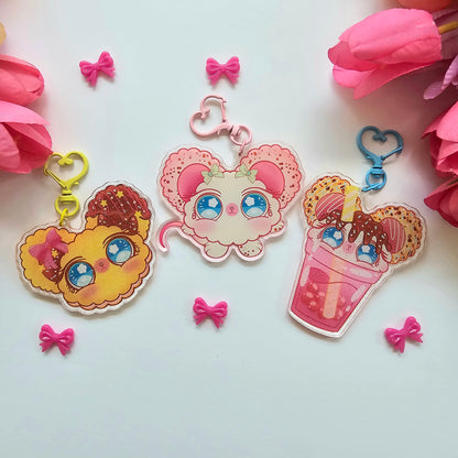 COTTON PUFF KEYCHAINS