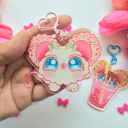 COTTON PUFF KEYCHAINS