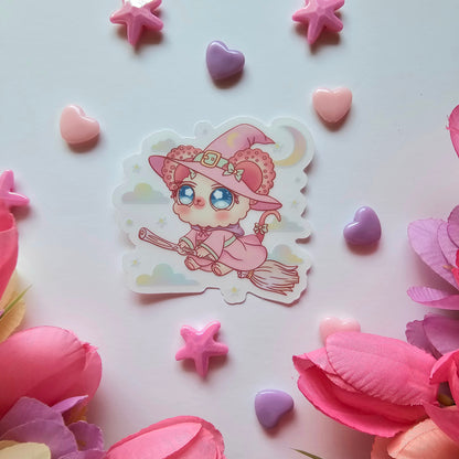 COTTON PUFF WITCH STICKER