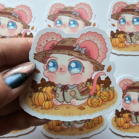 COTTON PUFF SCARECROW STICKER