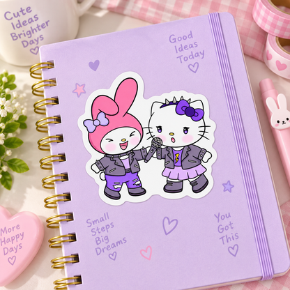 My Melo & Kitty Rock Band Kawaii Sticker