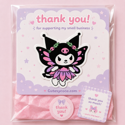 Kawaii Goth Fairy Waterproof Sticker