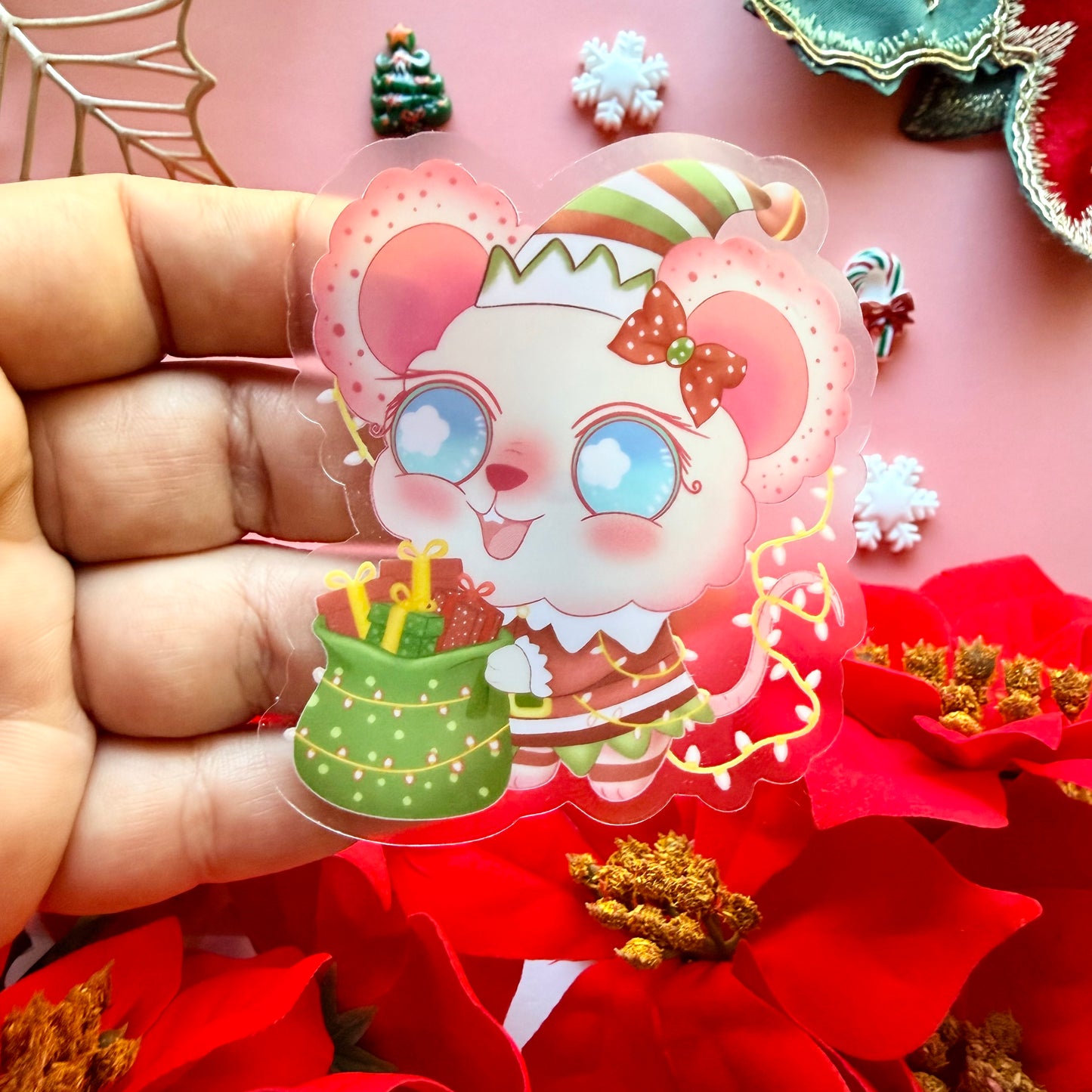 COTTON PUFF ELF HELPER STICKER