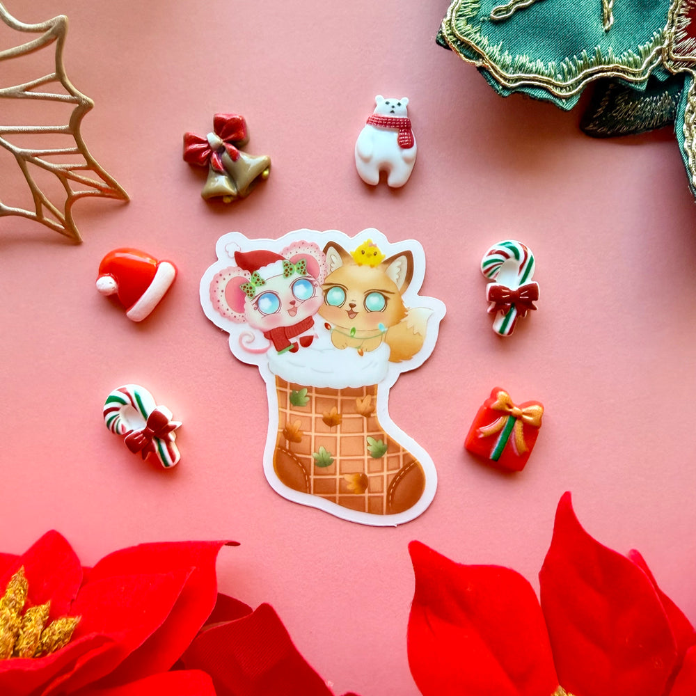 
                  
                    COTTON PUFF AND GINGER CHRISTMAS STOCKING STICKER
                  
                