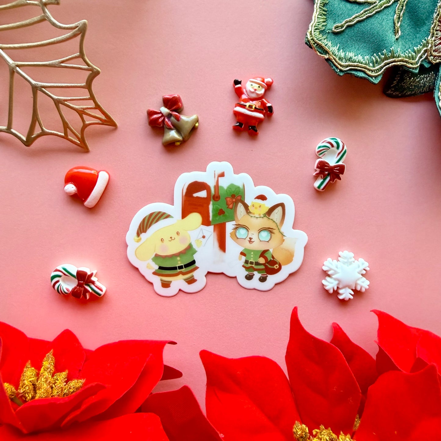 GINGER,NUGGET AND POMPO ELFS MAIL HELPER STICKER