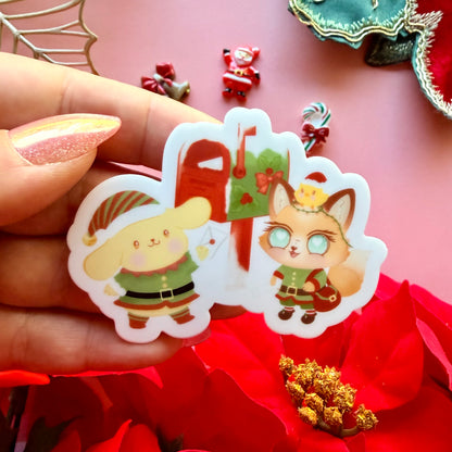 GINGER,NUGGET AND POMPO ELFS MAIL HELPER STICKER