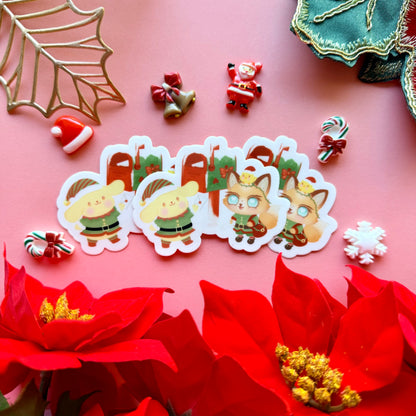 GINGER,NUGGET AND POMPO ELFS MAIL HELPER STICKER