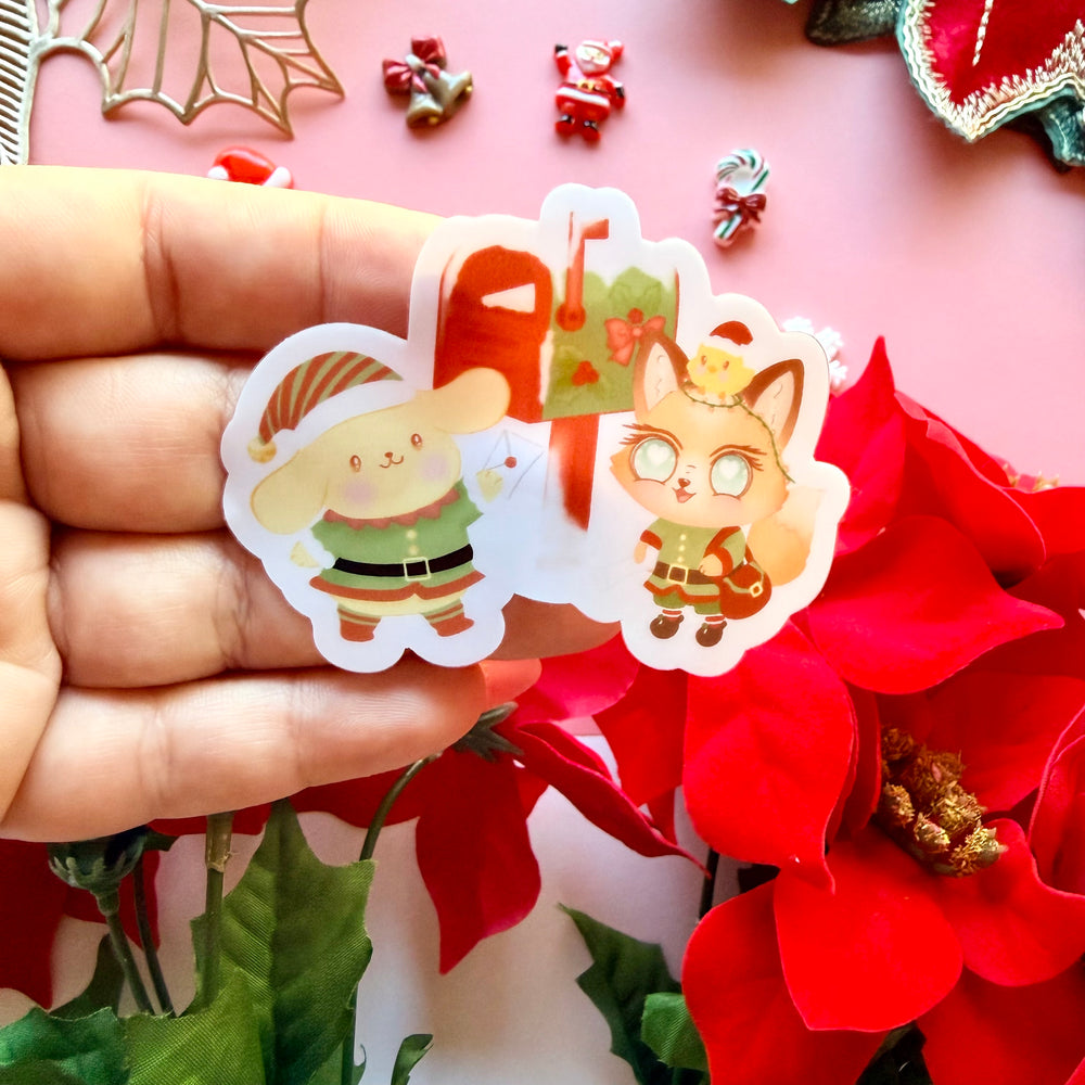 GINGER,NUGGET AND POMPO ELFS MAIL HELPER STICKER