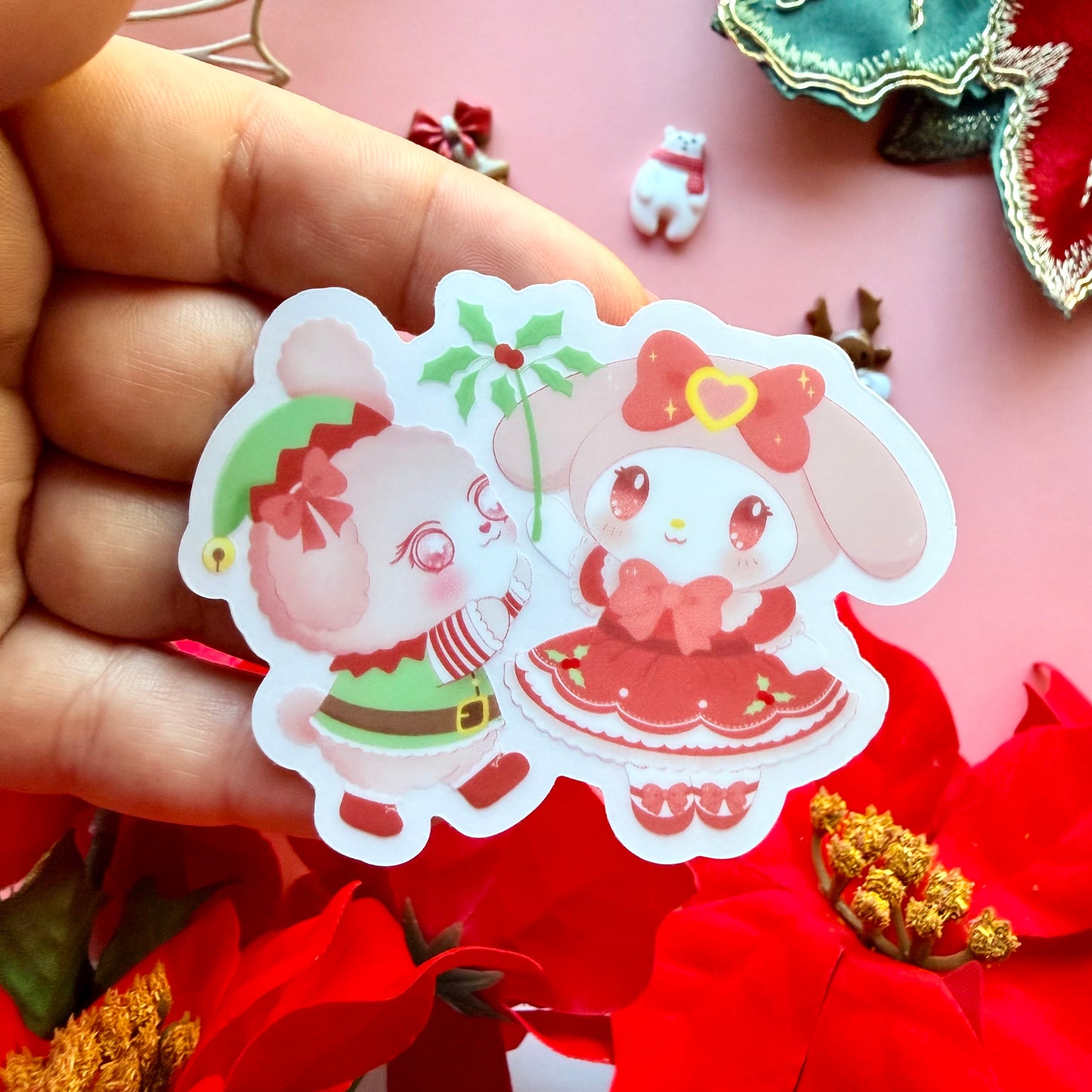 LILLY BUNNY MISTLETOE STICKER