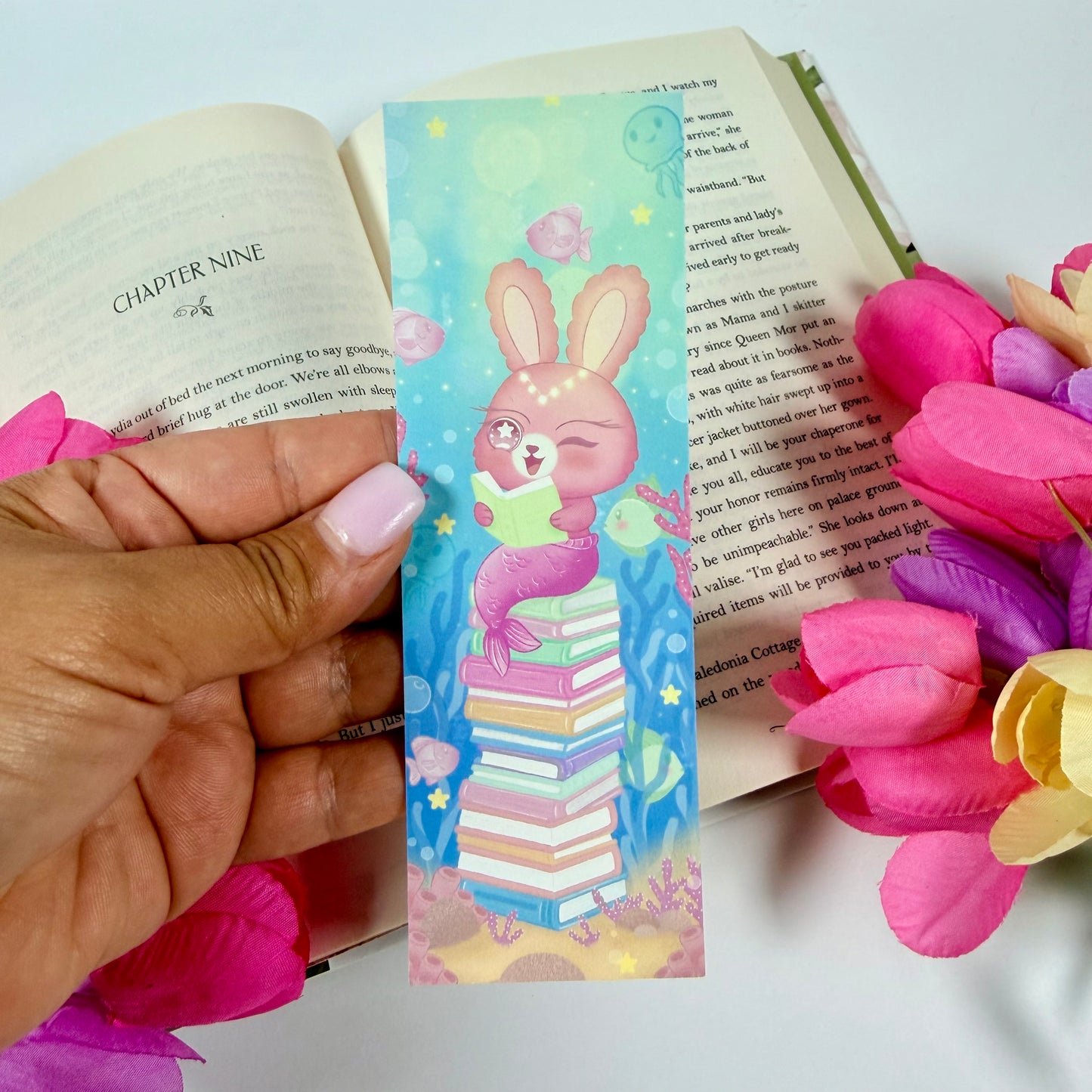 Magical Ocean Pals Bookmark Set | Cute Mermaid Bookmarks | Kawaii Reading Accessories | Double-Sided Bookmarks