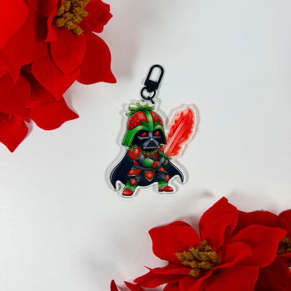 Strawberry Space Villain Inspired Acrylic Keychain | Cute Kawaii Galactic Warrior Bag Charm | Anime Style Backpack Charm