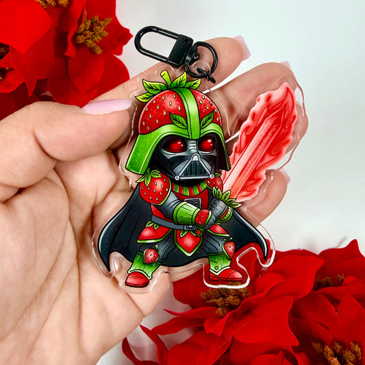 Strawberry Space Villain Inspired Acrylic Keychain | Cute Kawaii Galactic Warrior Bag Charm | Anime Style Backpack Charm