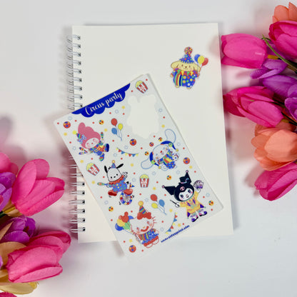 Circus Party Waterproof Sticker Sheet | Cute Kawaii Circus Vinyl Stickers