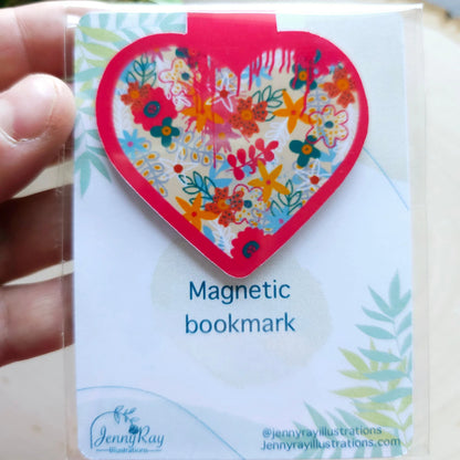 Heart Flower magnetic Bookmark