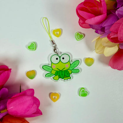 Cute Frog Fairy Acrylic Keychain | Kawaii Frog Charm | Cute Animal Bag Charm | Phone Strap | Backpack Keychain Gift