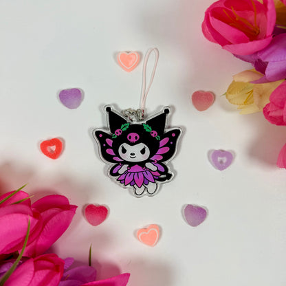Cute Gothic Fairy Cat Acrylic Keychain | Kawaii Dark Fairy Bag Charm | Pink Goth Phone Charm | Pastel Goth Accessory | Cute Gift