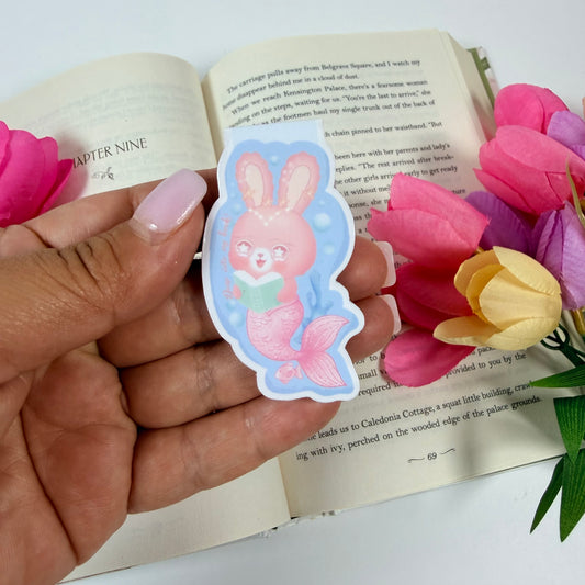 Pink Mermaid Bunny Magnetic Bookmark | Cute Kawaii Book Lover Bookmark | Magical Ocean Pals Collection