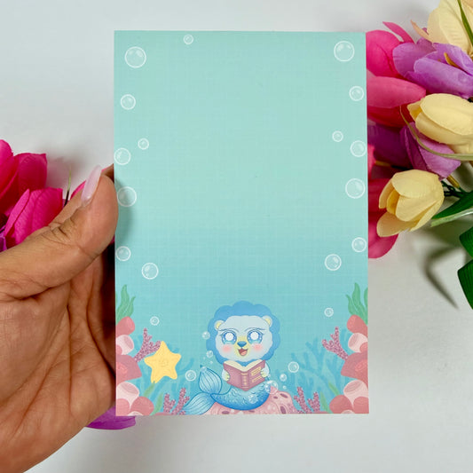 Magical Ocean Pals Memo Notepad | Cute Mermaid Writing Pad | Kawaii Stationery for Notes & Journaling