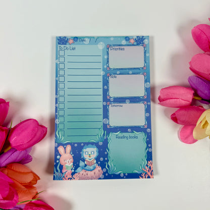 Magical Ocean Pals Daily Planner Notepad | Mermaid To-Do List | Cute Desk Planner Pad