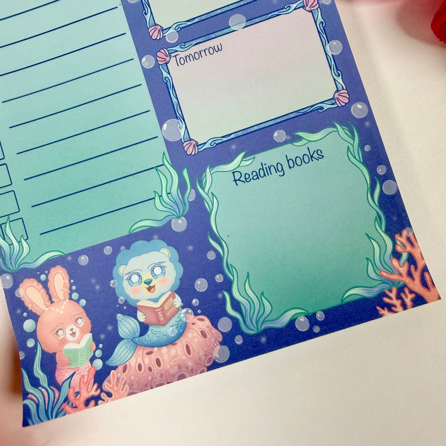 Magical Ocean Pals Daily Planner Notepad | Mermaid To-Do List | Cute Desk Planner Pad