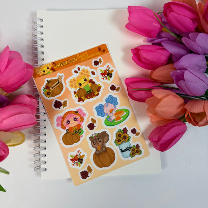 Thanksgiving Sticker Sheet | Fall Planner Stickers | Cute Autumn Harvest Stickers | Pumpkin Journal Stickers | Thanksgiving Scrapbook Decor