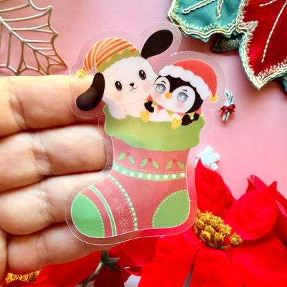 WADDLE CHRISTMAS STOCKING STICKER