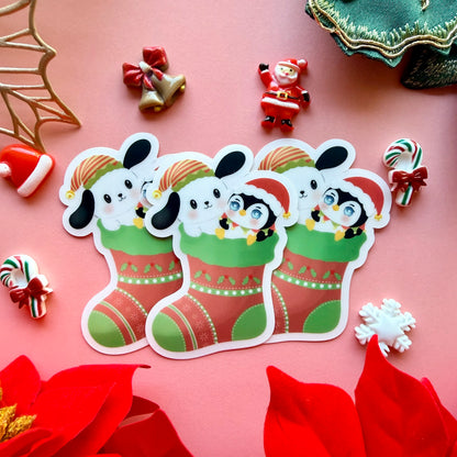 WADDLE CHRISTMAS STOCKING STICKER