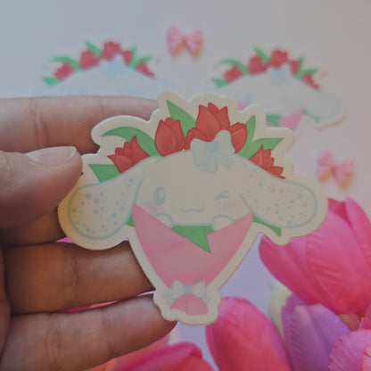CINNAMON  RED BOUQUET STICKER