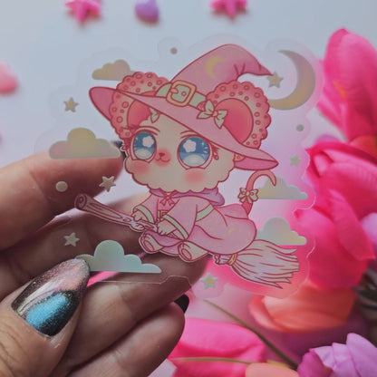 COTTON PUFF WITCH STICKER