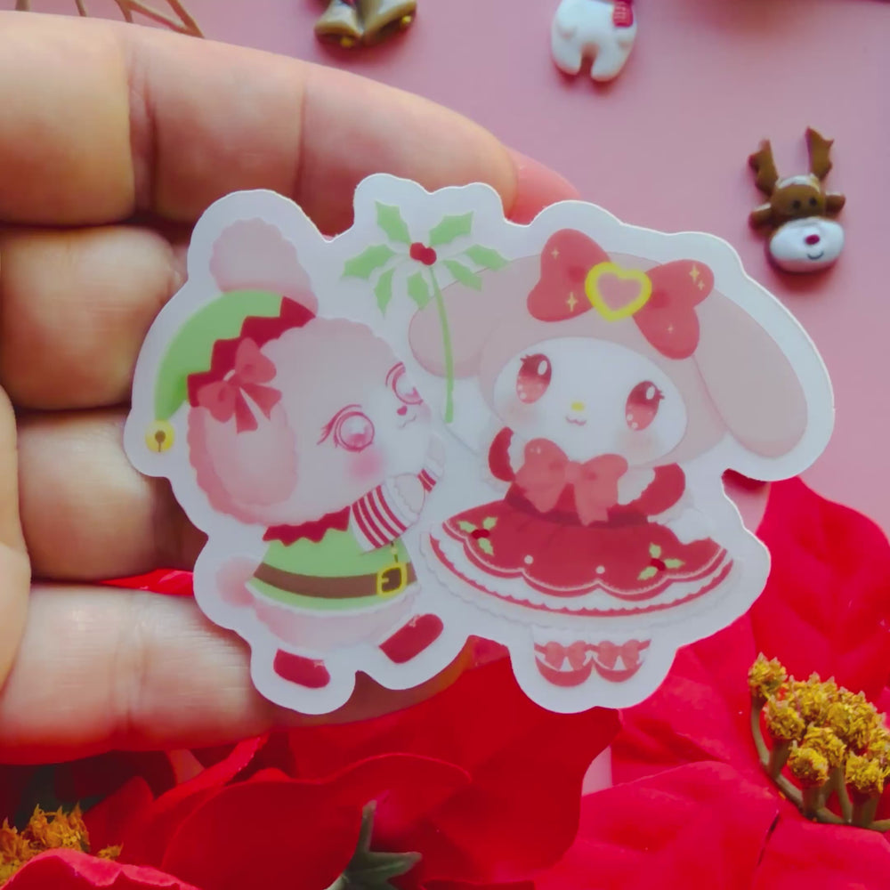 
                  
                    Load and play video in Gallery viewer, LILLY BUNNY MISTLETOE STICKER
                  
                